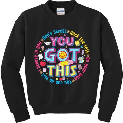 Test Day Rock The Test Teacher Testing Day You Got This Kids Sweatshirt