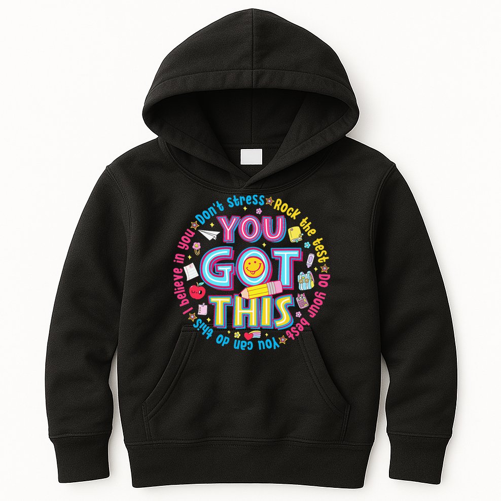 Test Day Rock The Test Teacher Testing Day You Got This Kids Hoodie