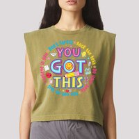 Test Day Rock The Test Teacher Testing Day You Got This Garment-Dyed Women's Muscle Tee