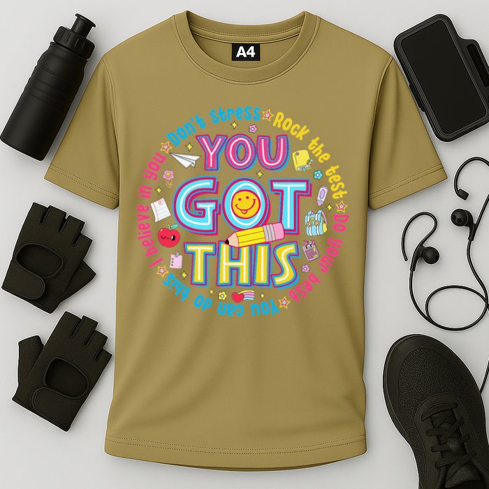 Test Day Rock The Test Teacher Testing Day You Got This Cooling Performance Crew T-Shirt