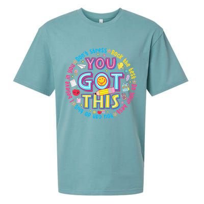 Test Day Rock The Test Teacher Testing Day You Got This Sueded Cloud Jersey T-Shirt