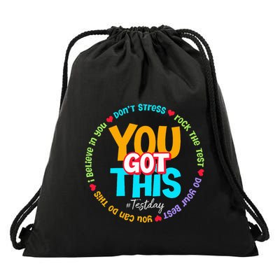 Test Day Rock The Test Teacher Testing Day You Got This Drawstring Bag