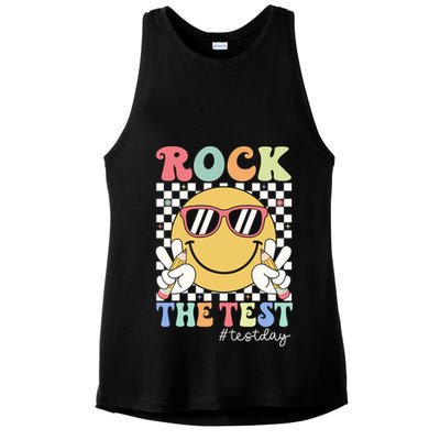 Test Day Rock The Test Motivational Teacher Testing Day  Ladies PosiCharge Tri-Blend Wicking Tank