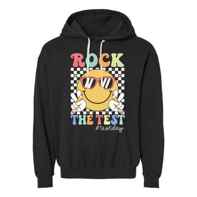 Test Day Rock The Test Motivational Teacher Testing Day  Garment-Dyed Fleece Hoodie