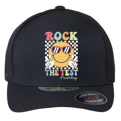 Test Day Rock The Test Motivational Teacher Testing Day  Flexfit Unipanel Trucker Cap