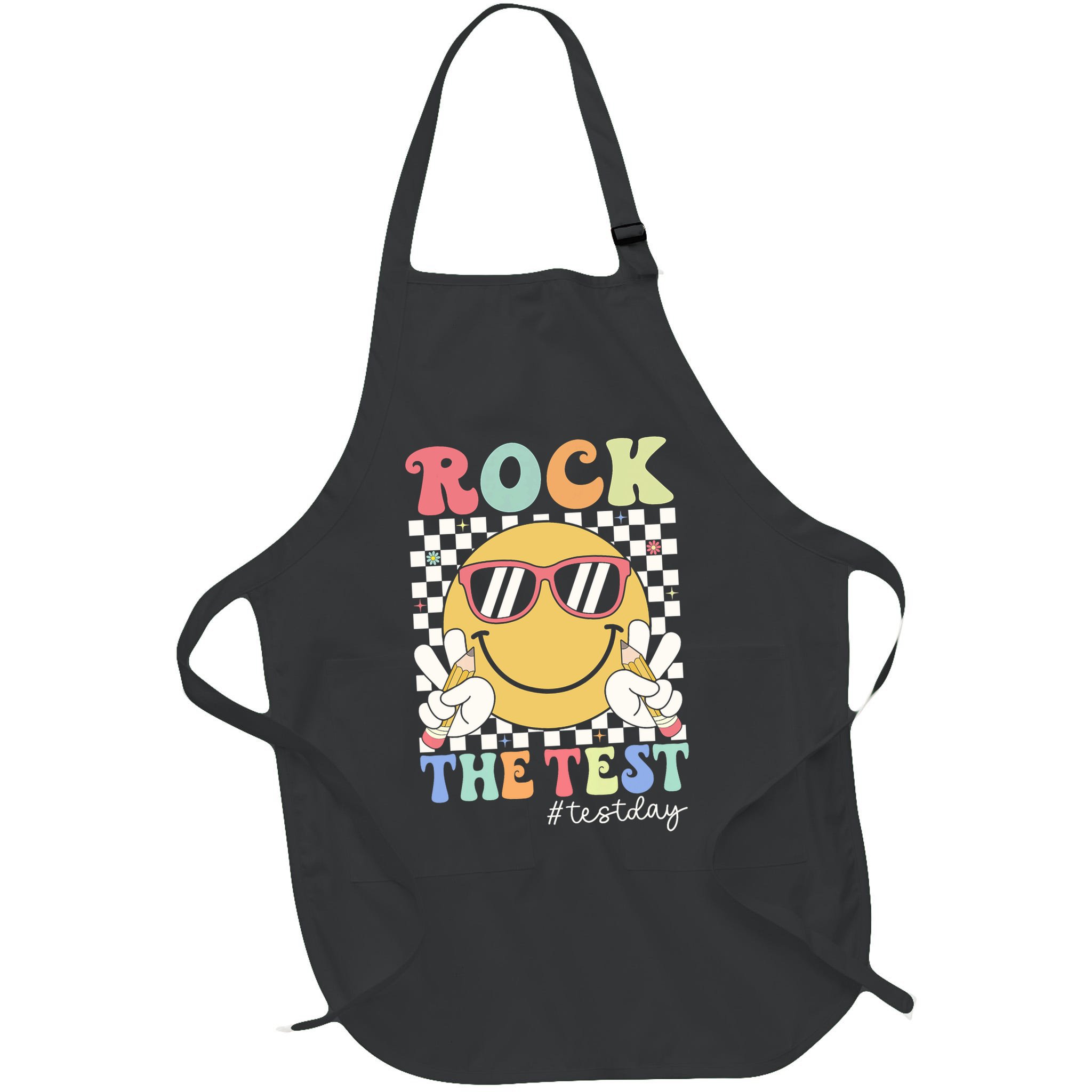 Test Day Rock The Test Motivational Teacher Testing Day  Apron