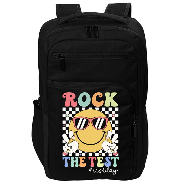 Test Day Rock The Test Motivational Teacher Testing Day  Impact Tech Backpack
