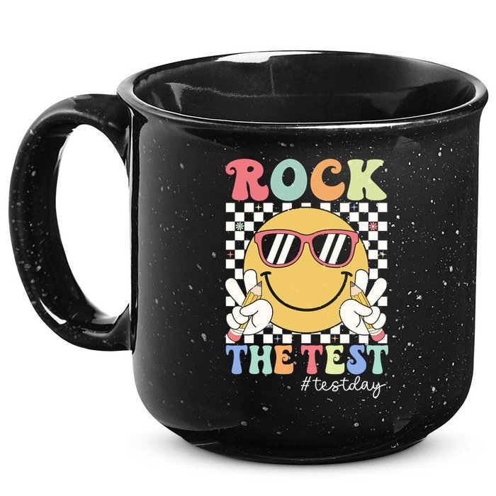 Test Day Rock The Test Motivational Teacher Testing Day  15oz Campfire Ceramic Mug
