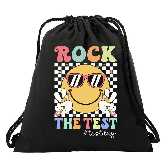 Test Day Rock The Test Motivational Teacher Testing Day  Drawstring Bag