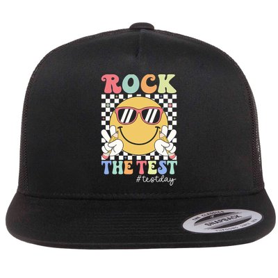 Test Day Rock The Test Motivational Teacher Testing Day  Flatbill Hat