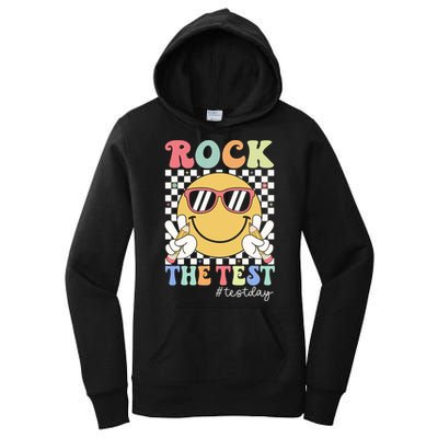 Test Day Rock The Test Motivational Teacher Testing Day  Women's Pullover Hoodie