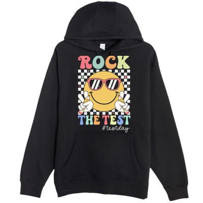 Test Day Rock The Test Motivational Teacher Testing Day  Premium Pullover Hoodie