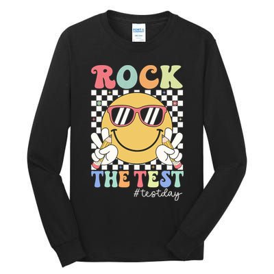 Test Day Rock The Test Motivational Teacher Testing Day  Tall Long Sleeve T-Shirt