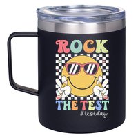 Test Day Rock The Test Motivational Teacher Testing Day  12oz Stainless Steel Coffee Mug