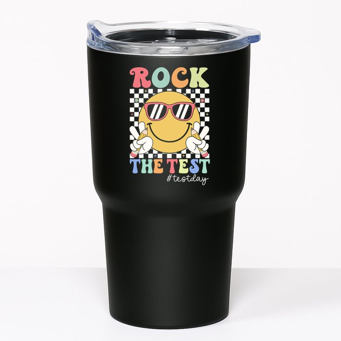 Test Day Rock The Test Motivational Teacher Testing Day  Tumbler