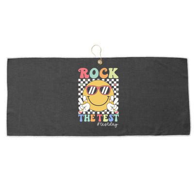 Test Day Rock The Test Motivational Teacher Testing Day  Large Microfiber Waffle Golf Towel