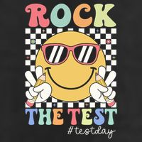 Test Day Rock The Test Motivational Teacher Testing Day  Large Microfiber Waffle Golf Towel