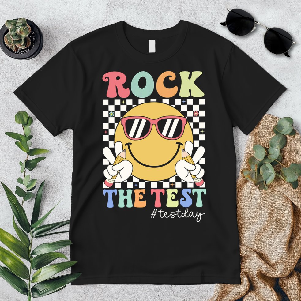 Test Day Rock The Test Motivational Teacher Testing Day  Premium T-Shirt