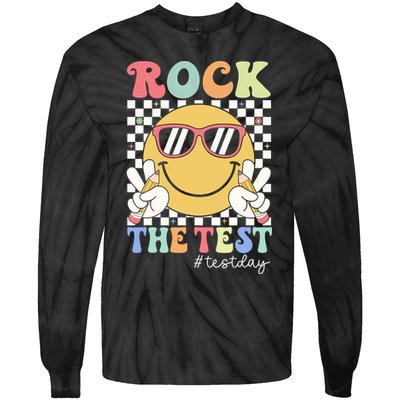 Test Day Rock The Test Motivational Teacher Testing Day  Tie-Dye Long Sleeve Shirt