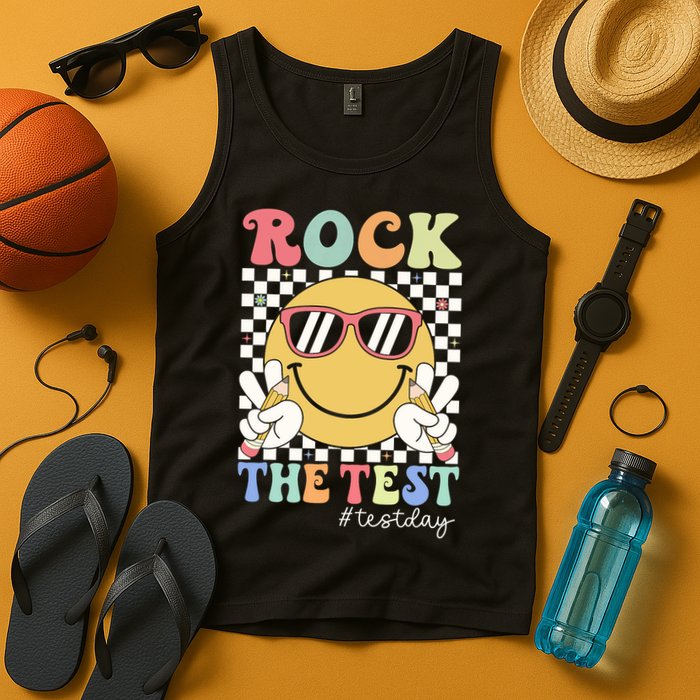 Test Day Rock The Test Motivational Teacher Testing Day  Tank Top