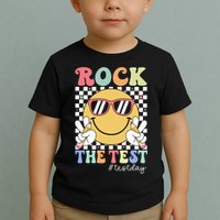 Test Day Rock The Test Motivational Teacher Testing Day  Toddler T-Shirt