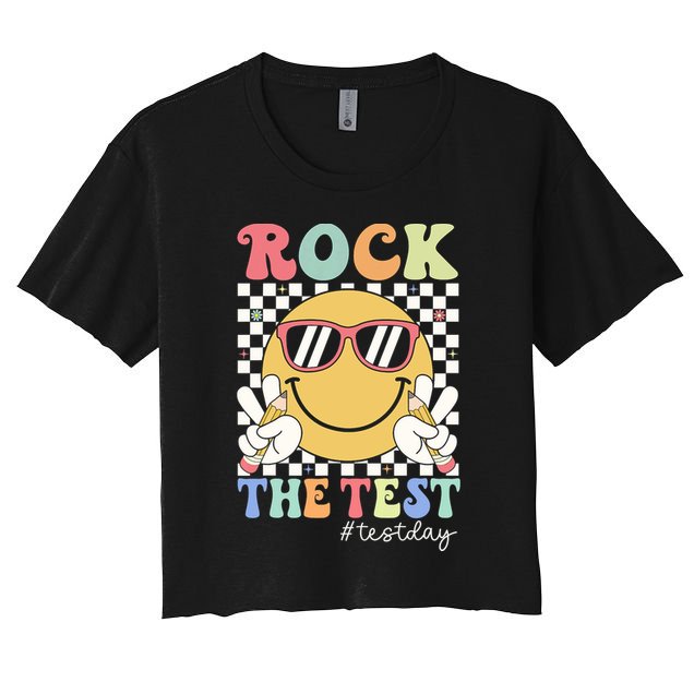 Test Day Rock The Test Motivational Teacher Testing Day  Crop Top