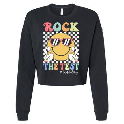 Test Day Rock The Test Motivational Teacher Testing Day  Cropped Pullover Crew