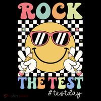 Test Day Rock The Test Motivational Teacher Testing Day  Womens T-Shirt