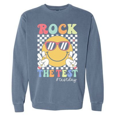 Test Day Rock The Test Motivational Teacher Testing Day  Garment-Dyed Sweatshirt