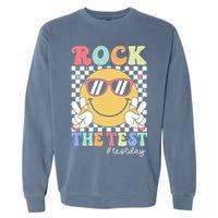 Test Day Rock The Test Motivational Teacher Testing Day  Garment-Dyed Sweatshirt