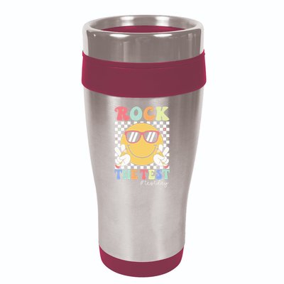 Test Day Rock The Test Motivational Teacher Testing Day  16oz Travel Tumbler