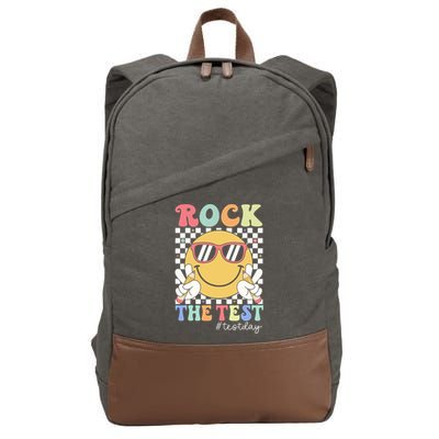 Test Day Rock The Test Motivational Teacher Testing Day  Cotton Canvas Backpack