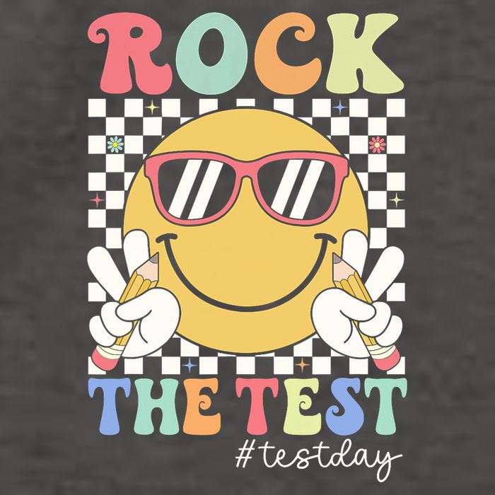 Test Day Rock The Test Motivational Teacher Testing Day  Vector Backpack