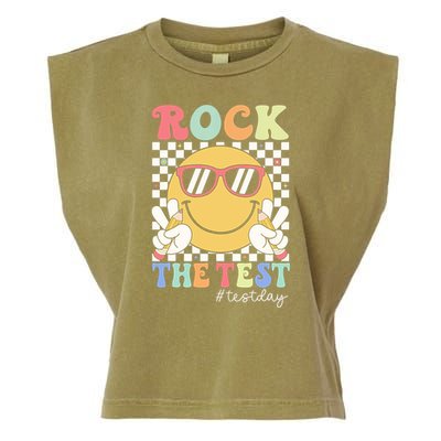 Test Day Rock The Test Motivational Teacher Testing Day  Garment-Dyed Women's Muscle Tee
