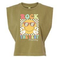Test Day Rock The Test Motivational Teacher Testing Day  Garment-Dyed Women's Muscle Tee
