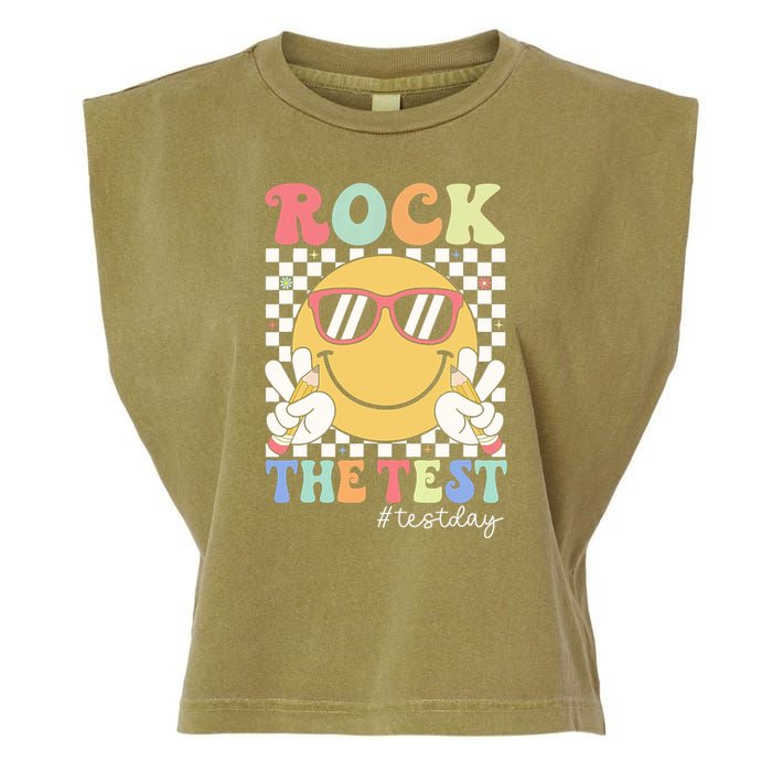 Test Day Rock The Test Motivational Teacher Testing Day  Garment-Dyed Women's Muscle Tee