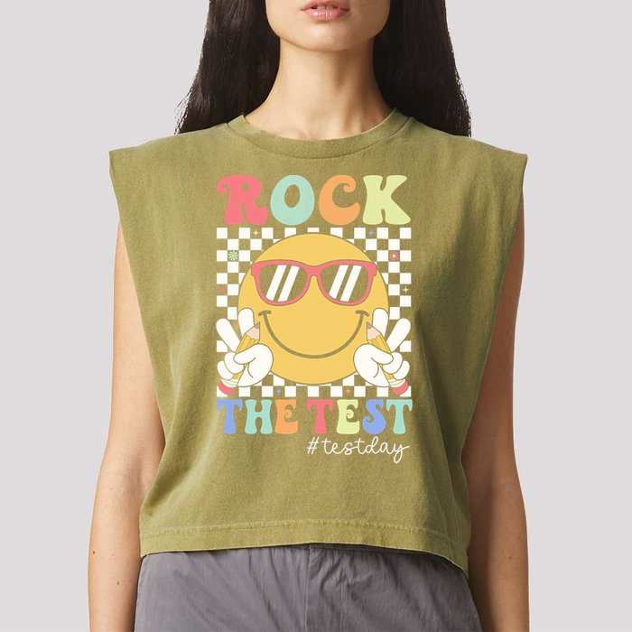 Test Day Rock The Test Motivational Teacher Testing Day  Garment-Dyed Women's Muscle Tee