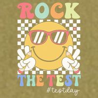 Test Day Rock The Test Motivational Teacher Testing Day  Garment-Dyed Women's Muscle Tee