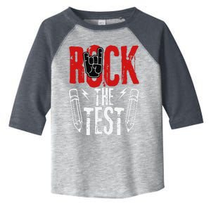 Test Day Rock The Funny Metal Teacher Student Testing Exam Toddler Fine Jersey T-Shirt