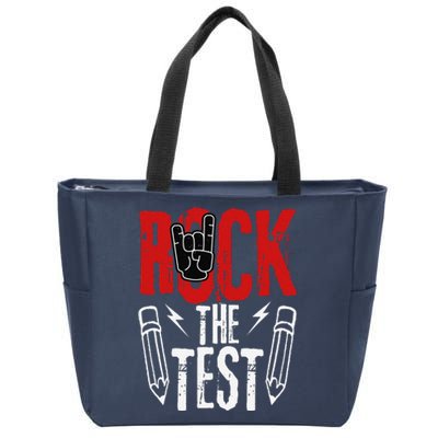 Test Day Rock The Funny Metal Teacher Student Testing Exam Zip Tote Bag