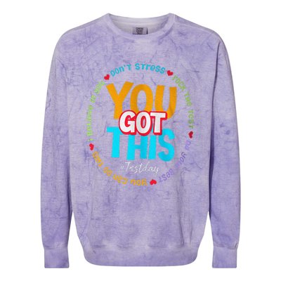 Test Day Rock The Test Teacher Te Day You Got This Colorblast Crewneck Sweatshirt