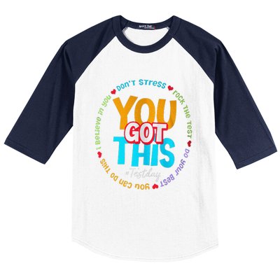 Test Day Rock The Test Teacher Te Day You Got This Baseball Sleeve Shirt