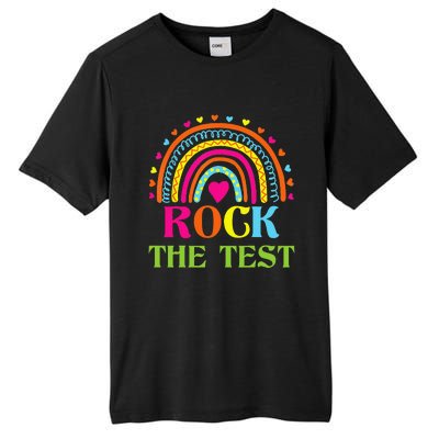 Test Day Rock The Test Teacher Testing Day Rainbow Teacher Tall Fusion ChromaSoft Performance T-Shirt