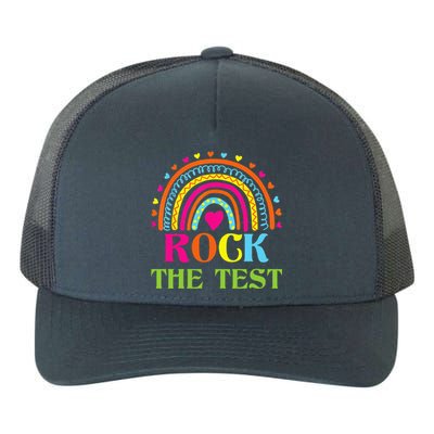 Test Day Rock The Test Teacher Testing Day Rainbow Teacher Yupoong Adult 5-Panel Trucker Hat