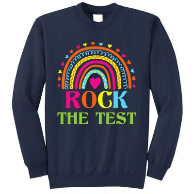 Test Day Rock The Test Teacher Testing Day Rainbow Teacher Sweatshirt