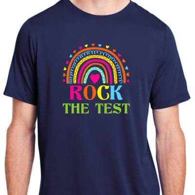 Test Day Rock The Test Teacher Testing Day Rainbow Teacher Adult ChromaSoft Performance T-Shirt