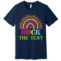 Test Day Rock The Test Teacher Testing Day Rainbow Teacher Premium T-Shirt