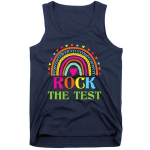 Test Day Rock The Test Teacher Testing Day Rainbow Teacher Tank Top