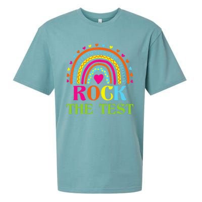 Test Day Rock The Test Teacher Testing Day Rainbow Teacher Sueded Cloud Jersey T-Shirt