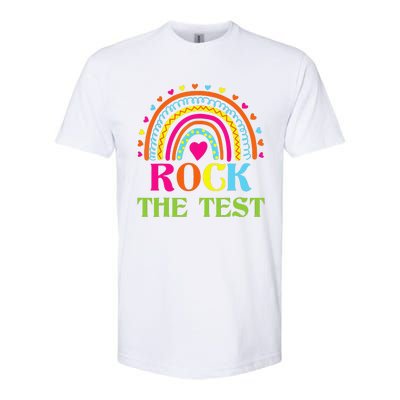 Test Day Rock The Test Teacher Testing Day Rainbow Teacher Softstyle® CVC T-Shirt